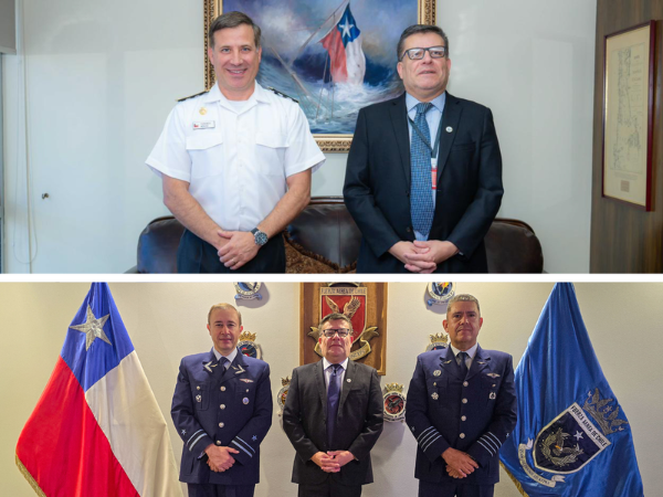 Defensor Regional reunido con las autoridades de la Armada y la Fuerza A&eacute;rea de Chile.