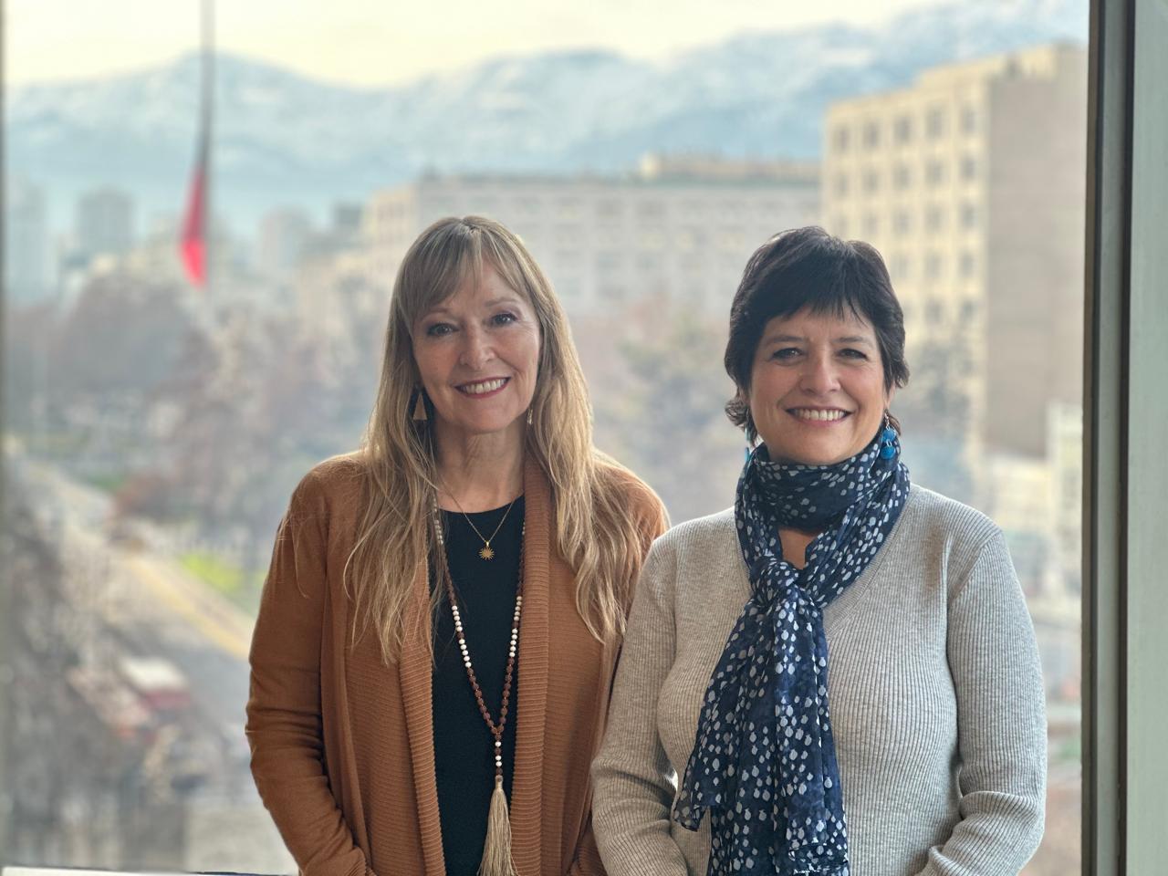 La diputada Ana Mar&iacute;a Gazmuri junto a la Defensora Nacional, Ver&oacute;nica Encina.