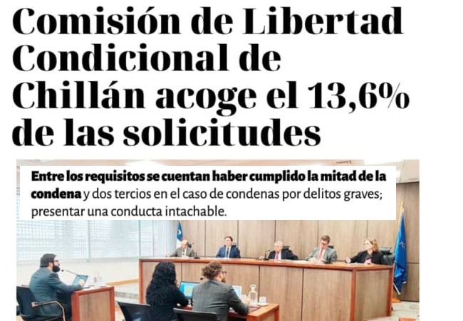 En el diario La Discusi&oacute;n, fotograf&iacute;a del jefe de Estudios, Humberto Serri, y de los defensores penitenciarios Javiera Mellado y Jonathan Romo.