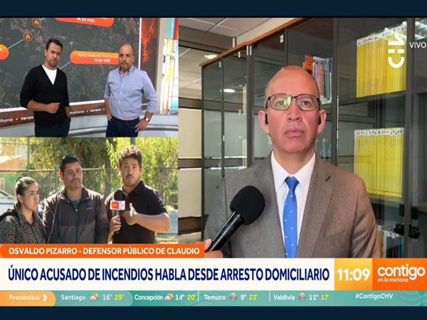 El programa "Contigo en la Ma&ntilde;ana" de Chilevisi&oacute;n convers&oacute; con el Defensor Regional y su representado en causa por incendios forestales.  