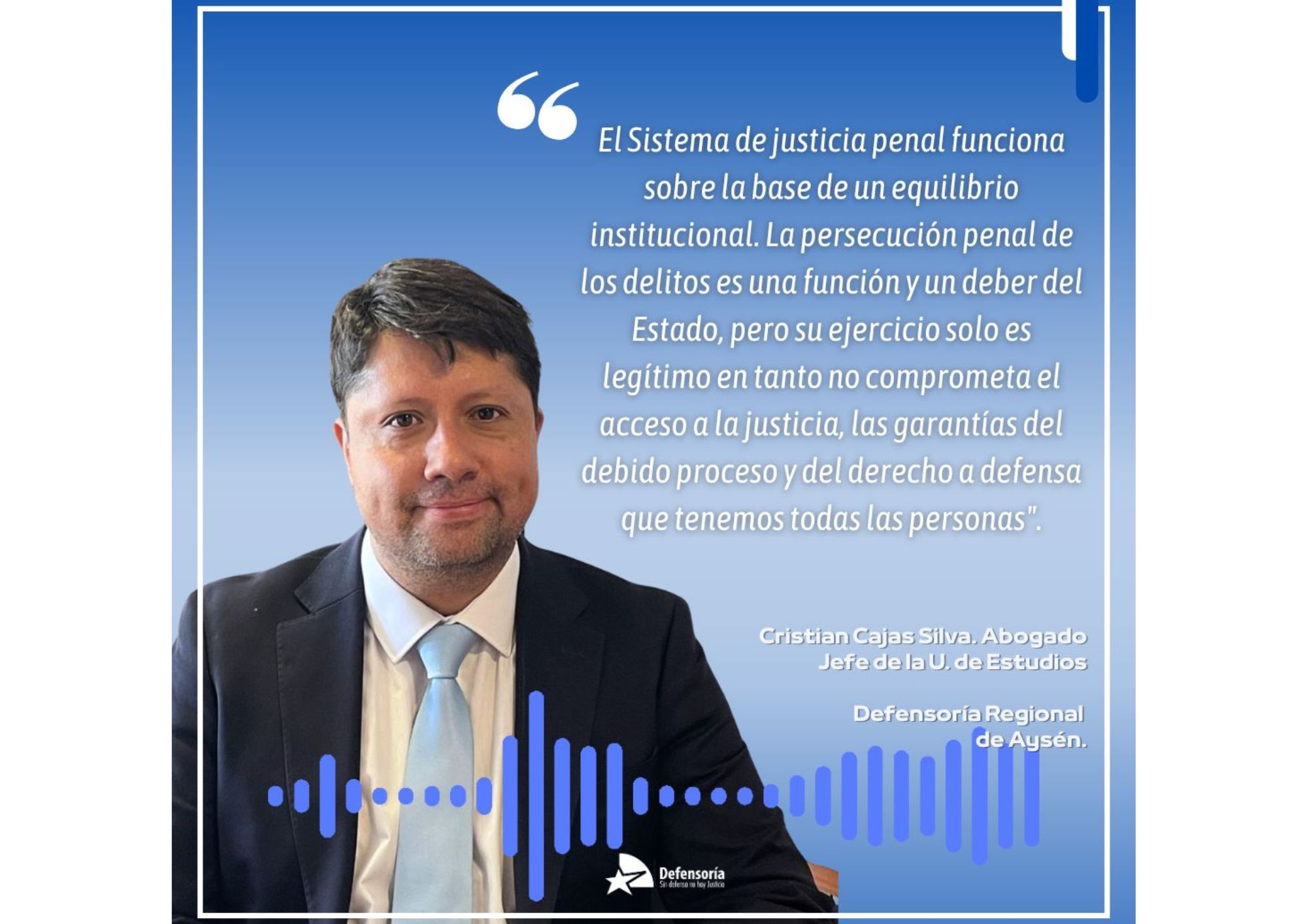 El jefe de Estudios de la Defensor&iacute;a de Ays&eacute;n se refiri&oacute; a la necesidad de equilibrio en el sistema de justicia penal.