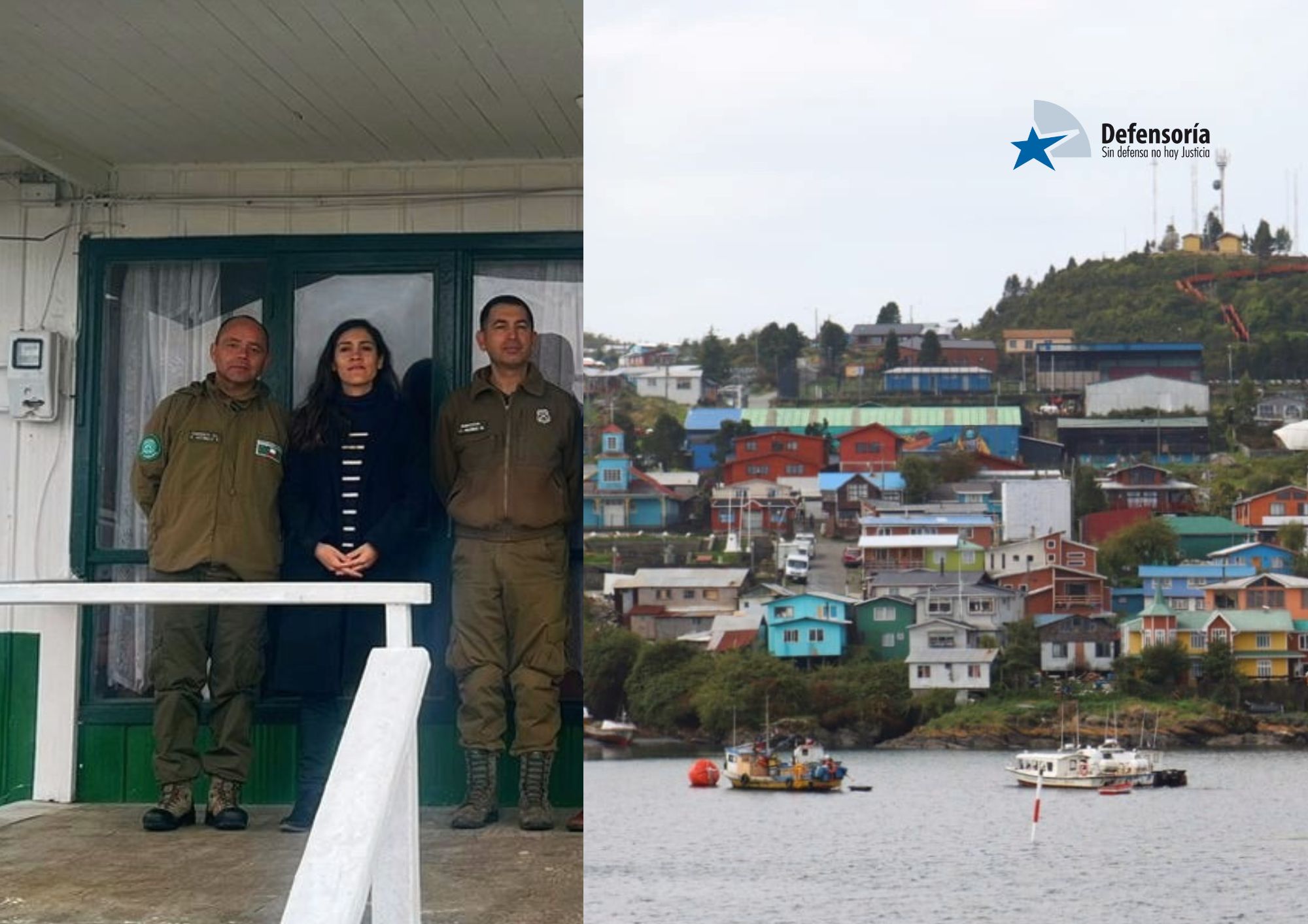 Entre las actividades desarrolladas, la defensora p&uacute;blica se reuni&oacute; con los carabineros del ret&eacute;n de Melinka.